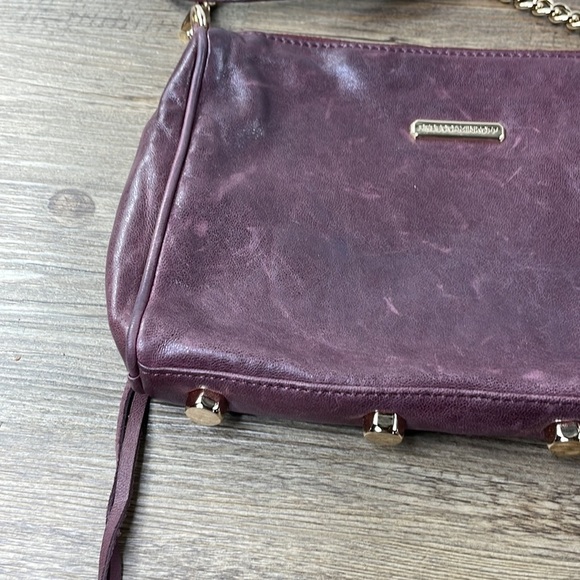 Rebecca Minkoff Mini 5 Zip Crossbody Bag Purse in Burgundy - Picture 3 of 8